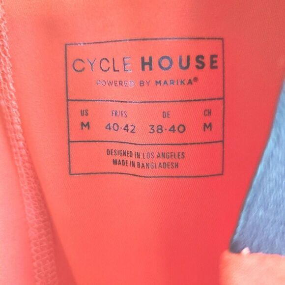 Cycle House By Marika Chaser Ankle Leggings Solid Red Orange M Medium GLL1100A - Picture 7 of 7